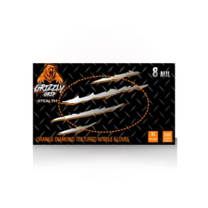 8 Mil Grizzly Grip Orange Diamond Nitrile Gloves